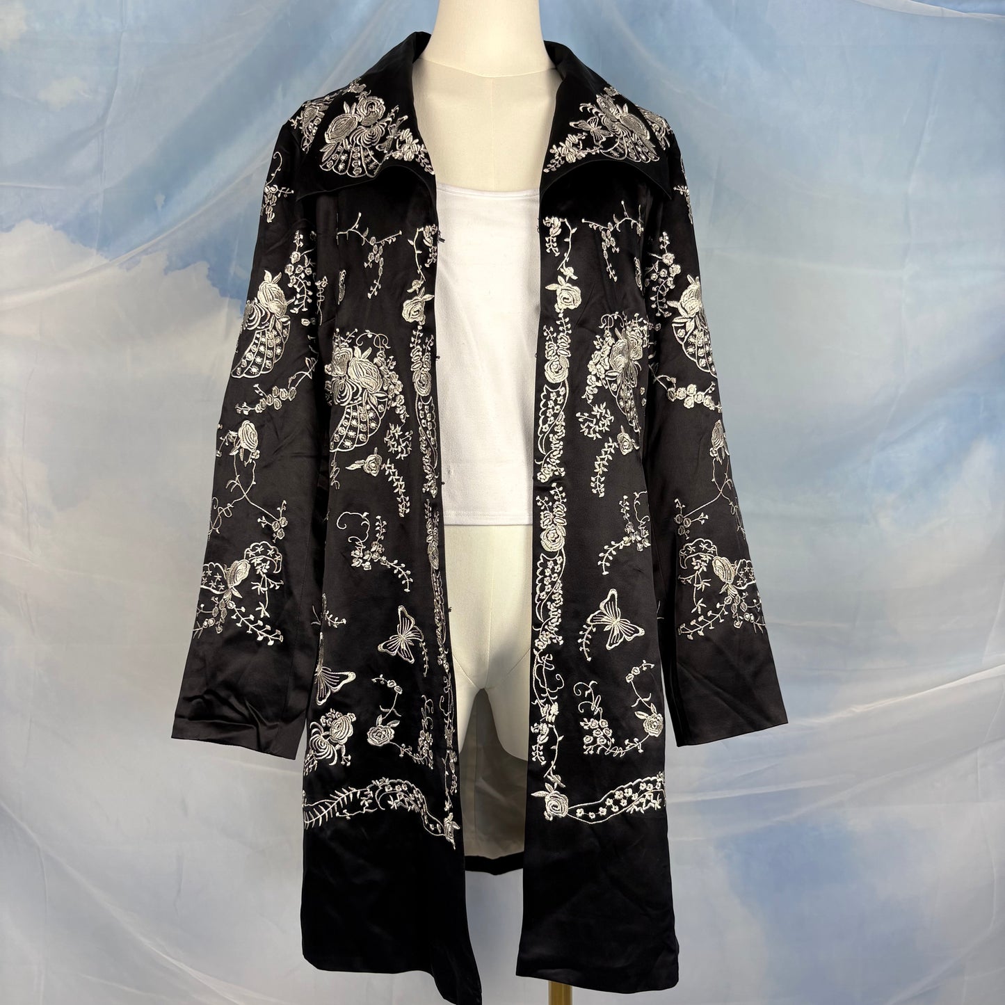 The Black & White Silk Coat