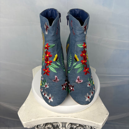 The Floral Denim Boots