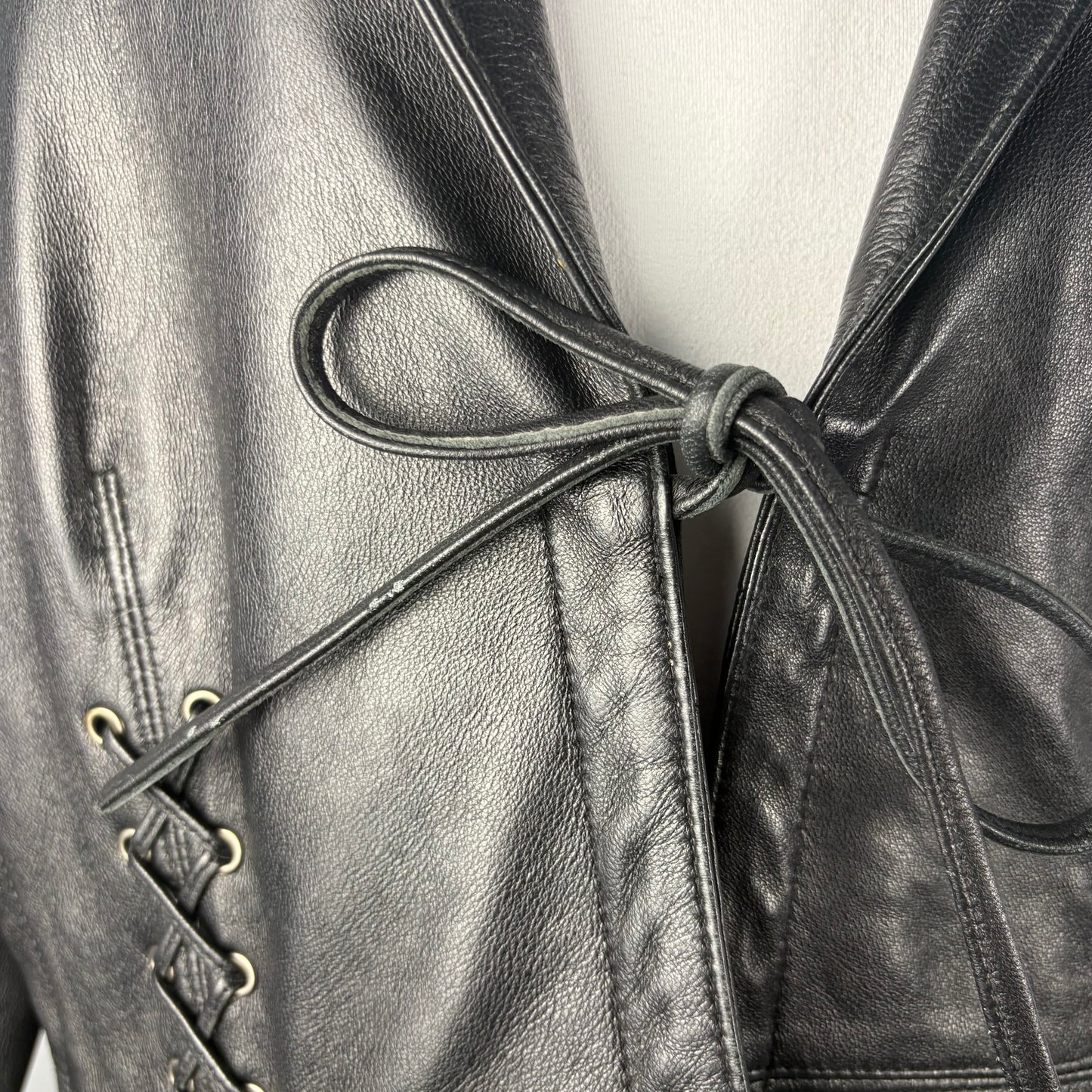 The Lace-Detail Leather Jacket