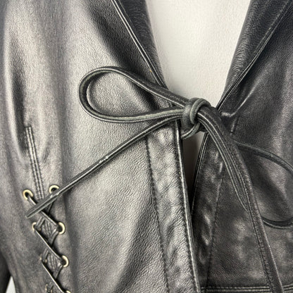 The Lace-Detail Leather Jacket