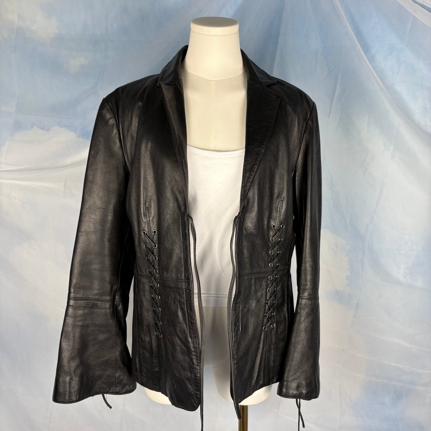 The Lace-Detail Leather Jacket