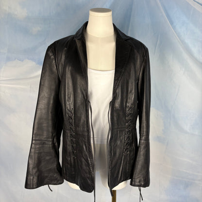 The Lace-Detail Leather Jacket