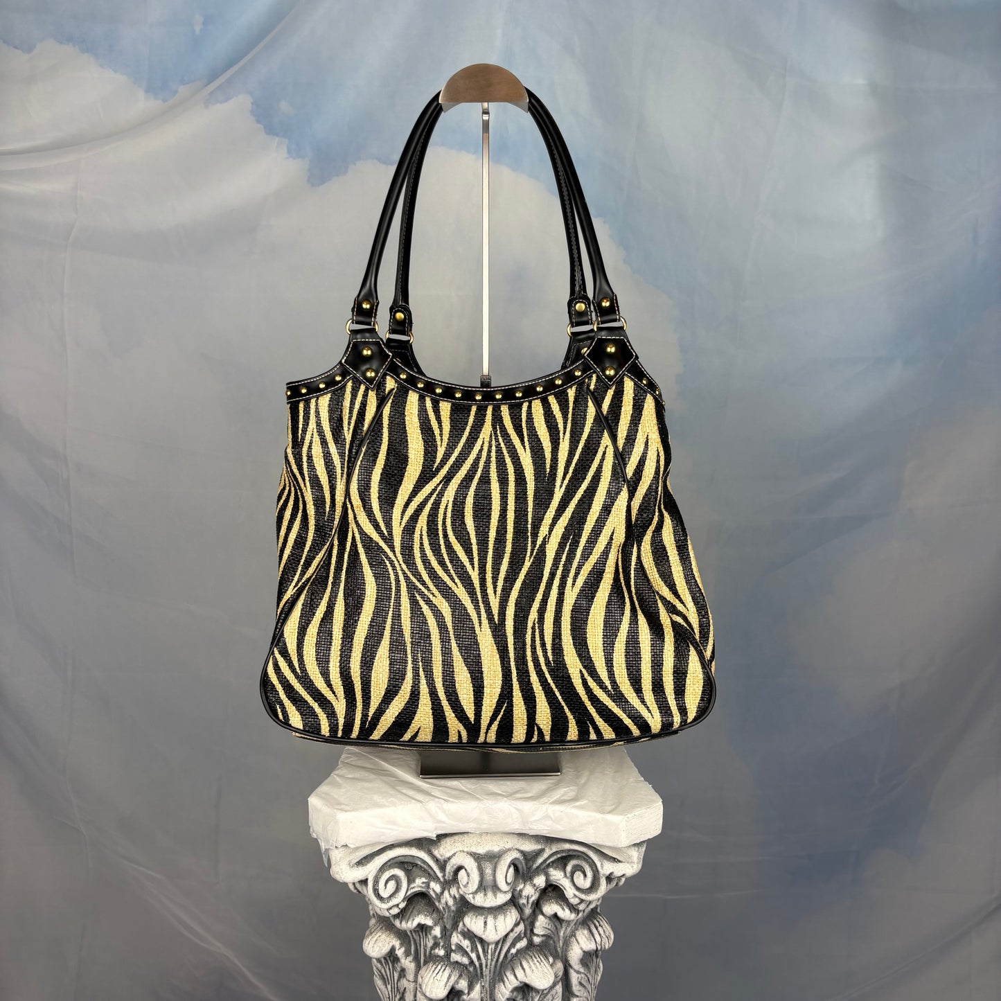 The Studded Zebra Handbag