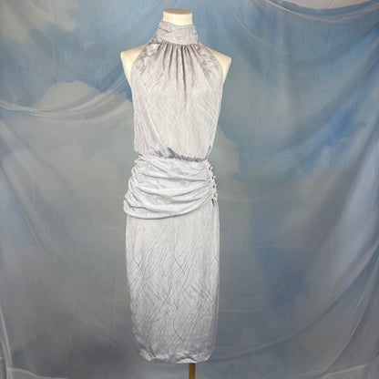 The Silver Ruched Halter Dress