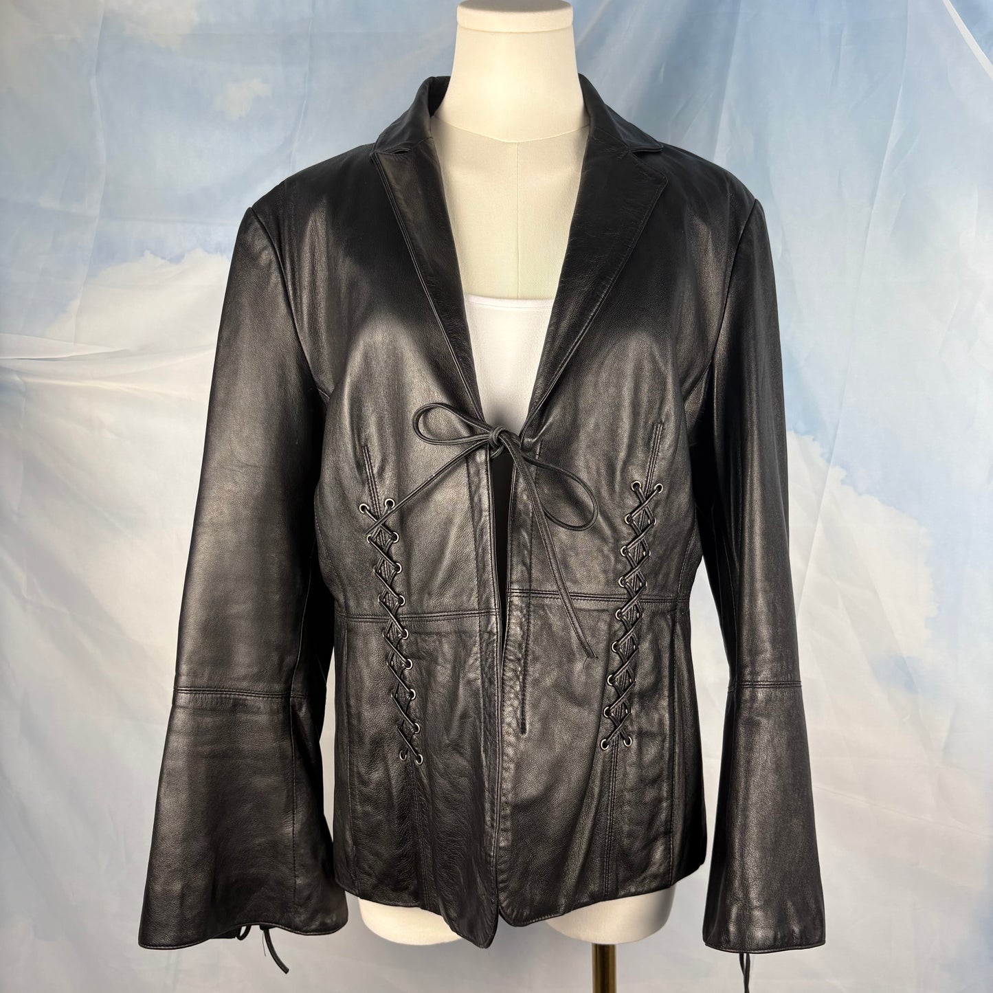 The Lace-Detail Leather Jacket