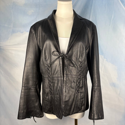 The Lace-Detail Leather Jacket