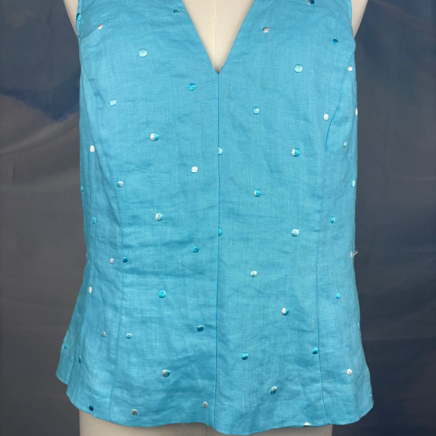 The Linen Polka Dot Halter Top