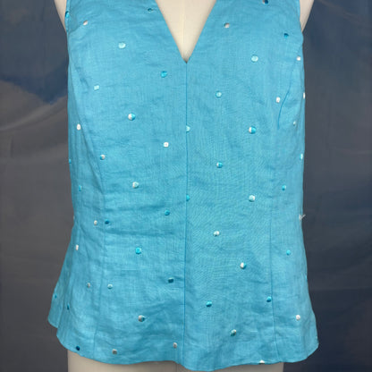 The Linen Polka Dot Halter Top
