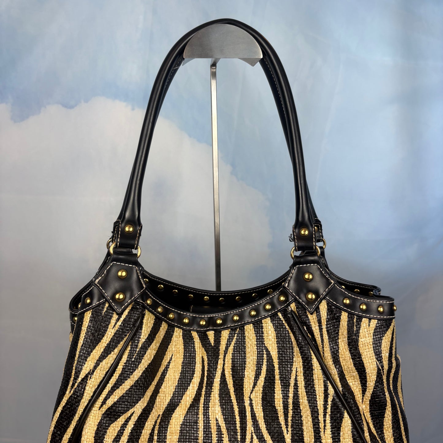 The Studded Zebra Handbag