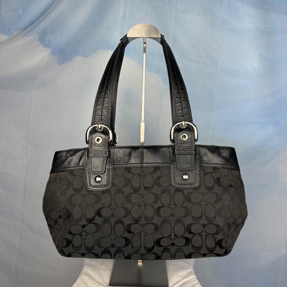 The Soho Pleated Signature Canvas Shoulder Bag