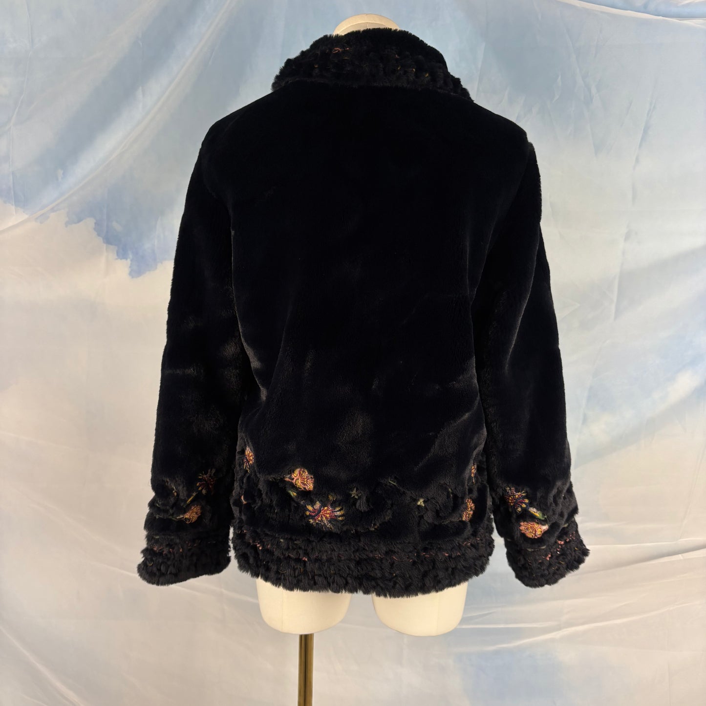 The Embroidered Faux Fur Coat