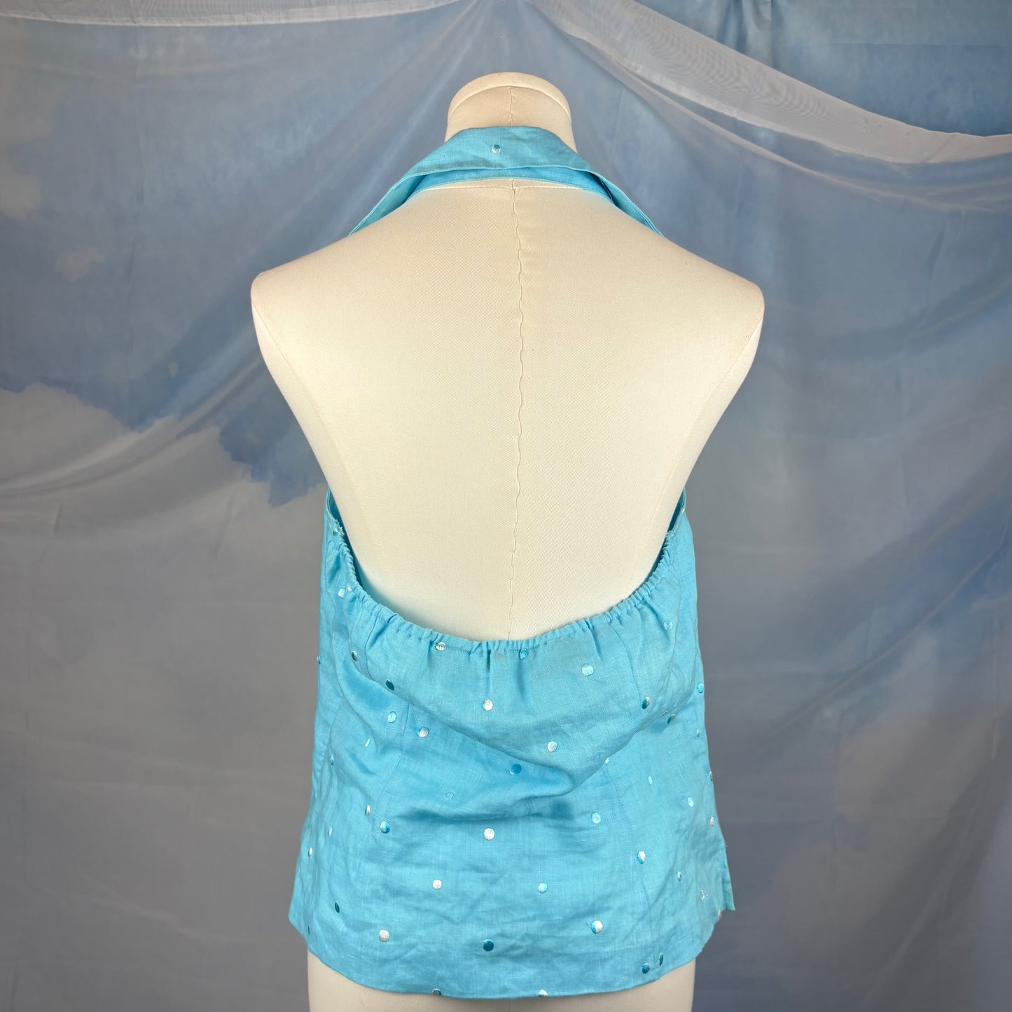 The Linen Polka Dot Halter Top