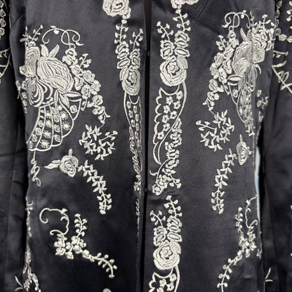 The Black & White Silk Coat