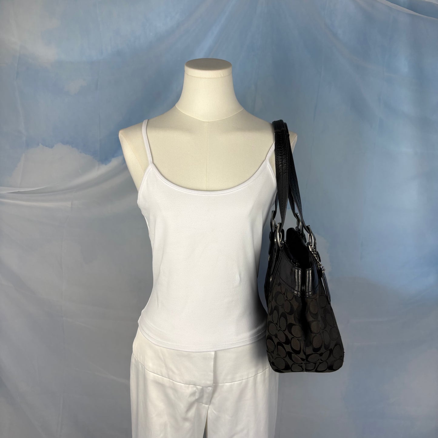 The Soho Pleated Signature Canvas Shoulder Bag