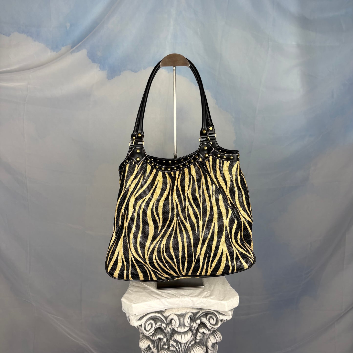 The Studded Zebra Handbag
