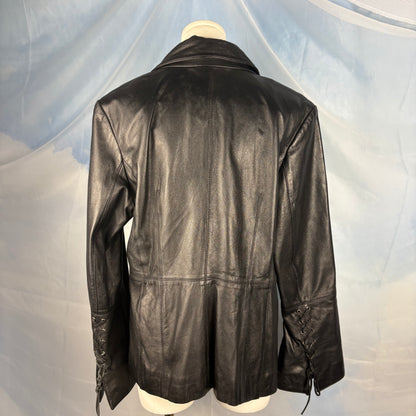 The Lace-Detail Leather Jacket