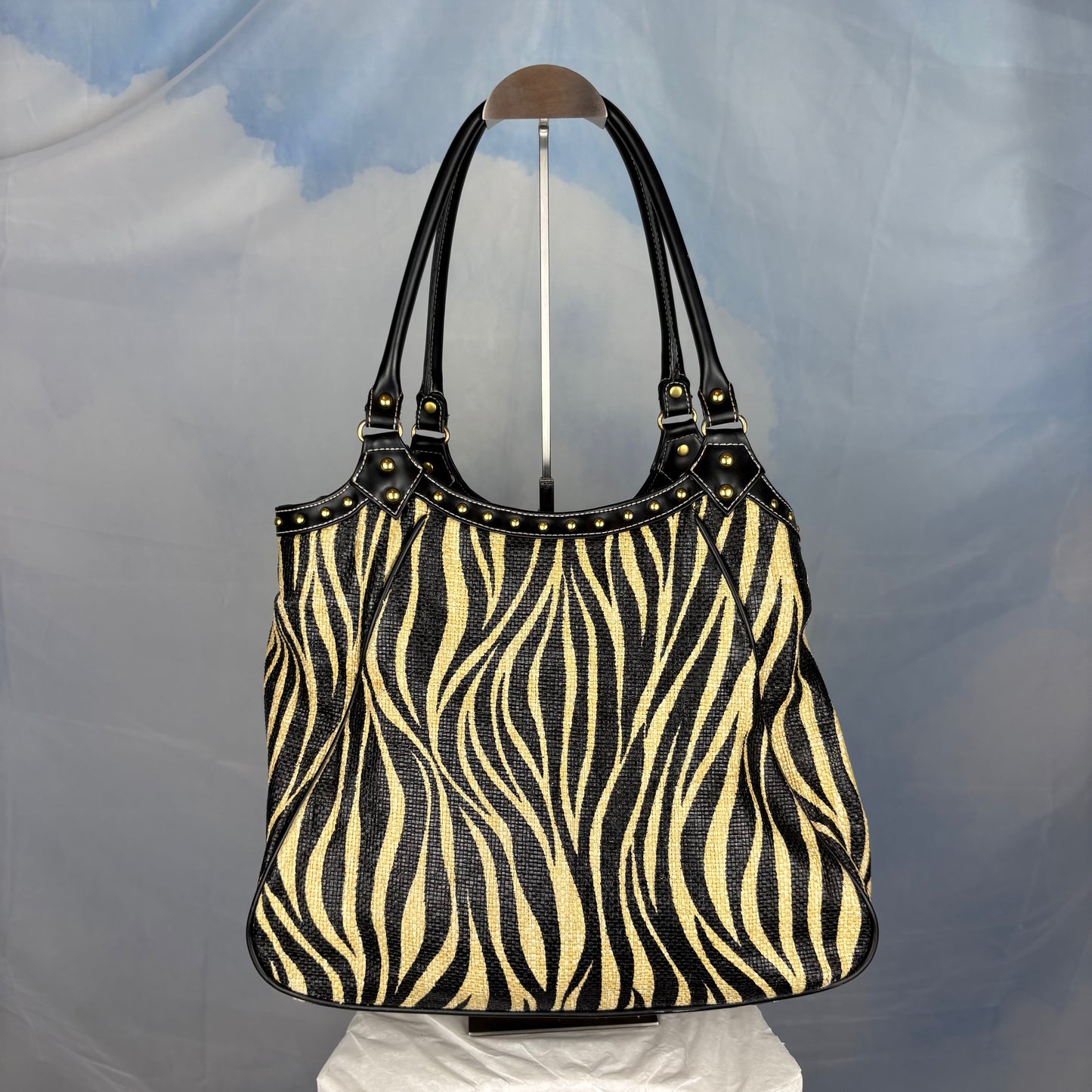 The Studded Zebra Handbag