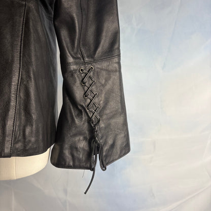 The Lace-Detail Leather Jacket