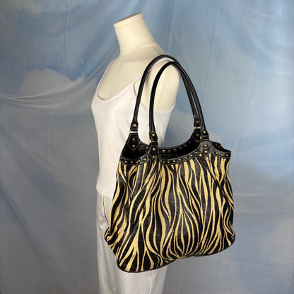The Studded Zebra Handbag