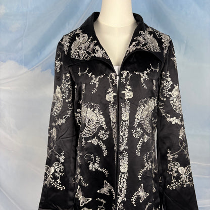 The Black & White Silk Coat