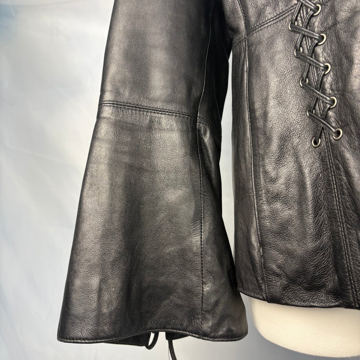 The Lace-Detail Leather Jacket