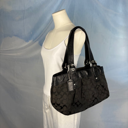 The Soho Pleated Signature Canvas Shoulder Bag