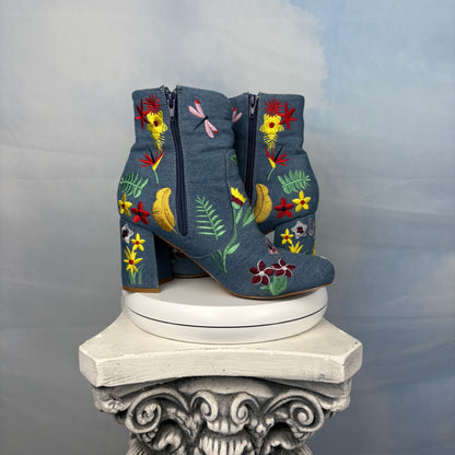 The Floral Denim Boots