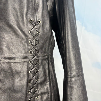 The Lace-Detail Leather Jacket