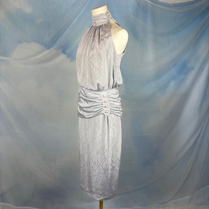 The Silver Ruched Halter Dress
