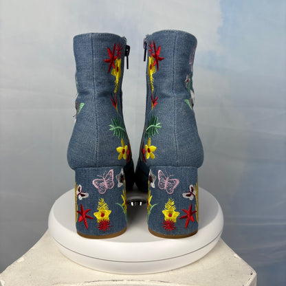 The Floral Denim Boots