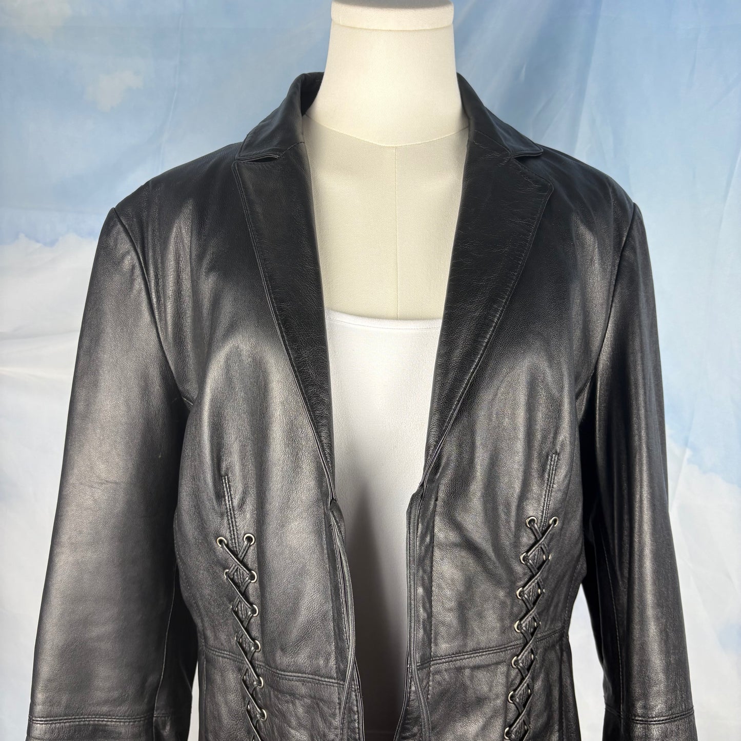 The Lace-Detail Leather Jacket