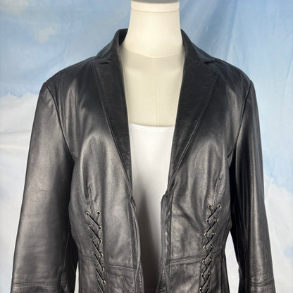 The Lace-Detail Leather Jacket