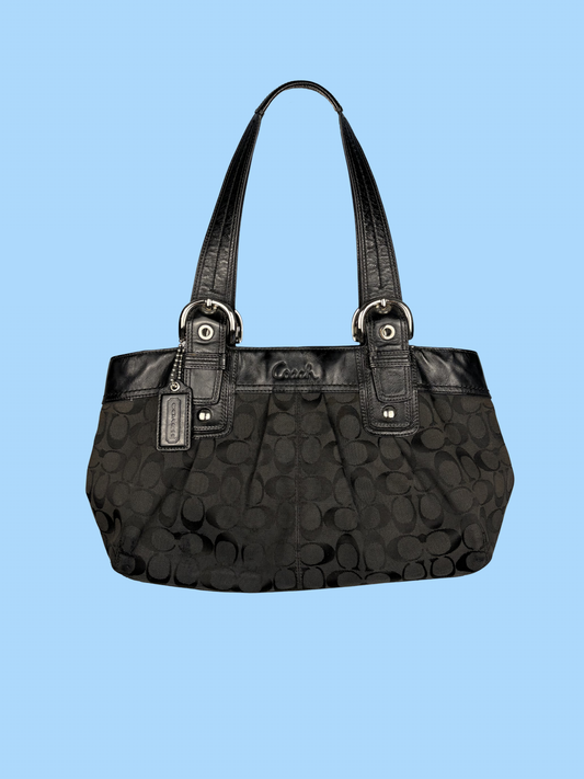 The Soho Pleated Signature Canvas Shoulder Bag