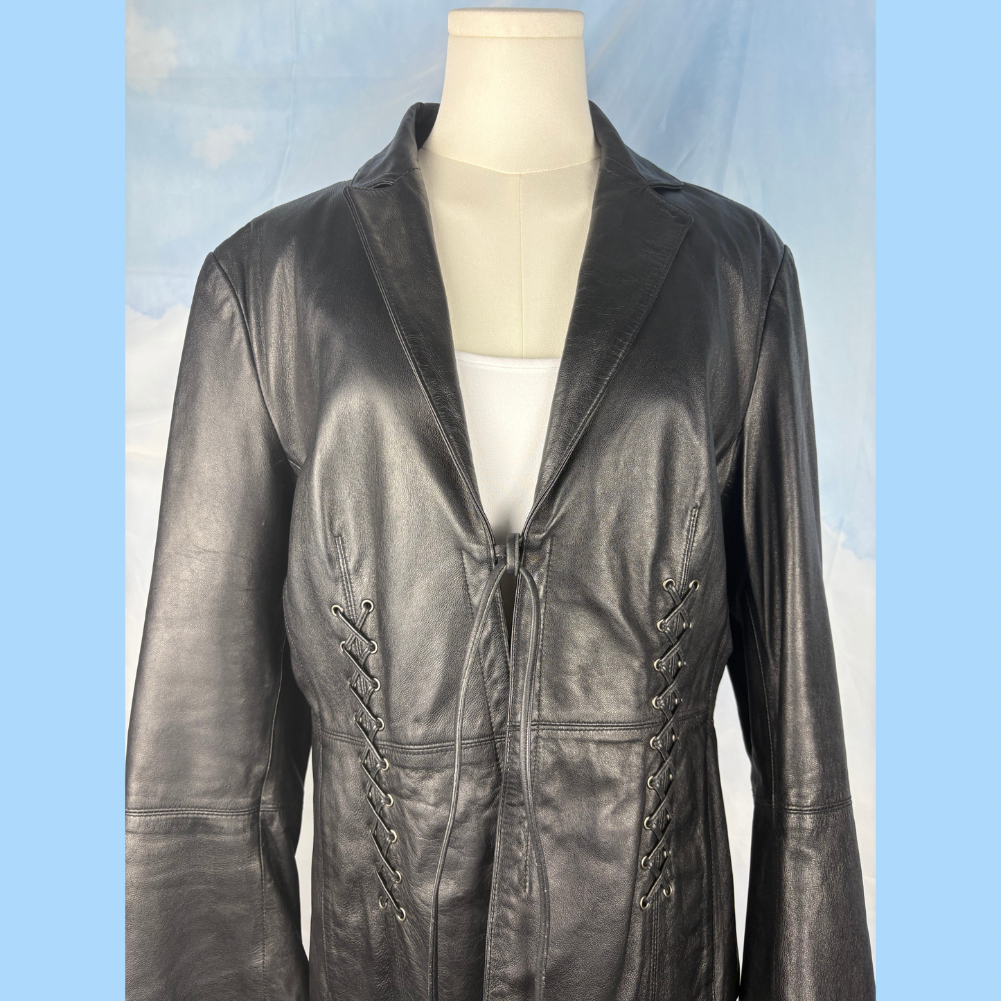 The Lace-Detail Leather Jacket