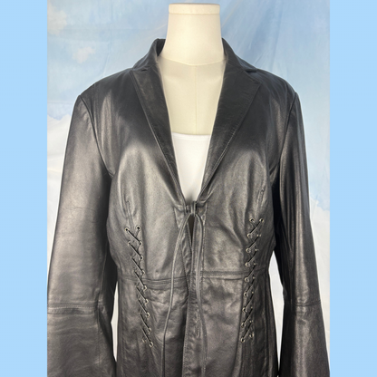 The Lace-Detail Leather Jacket