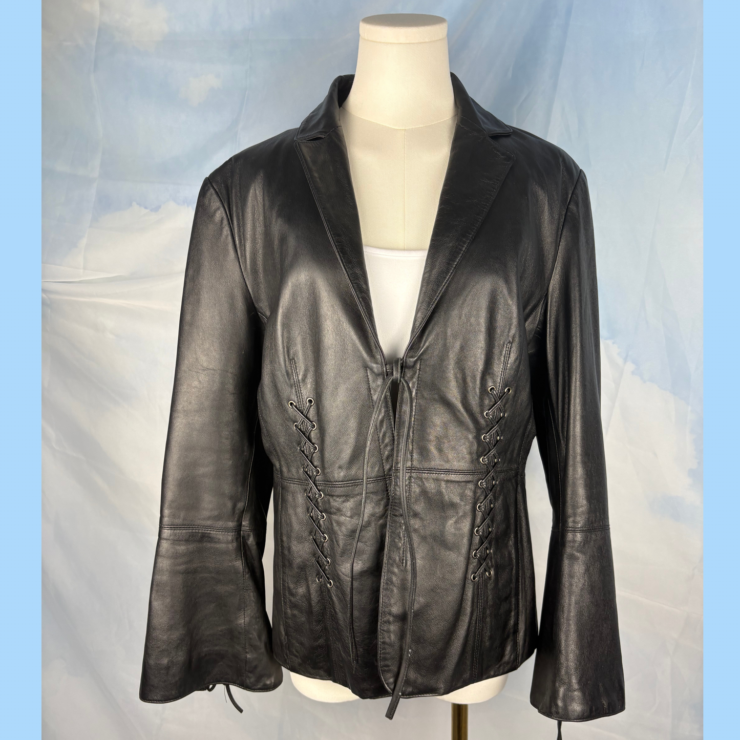 The Lace-Detail Leather Jacket