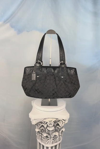 The Soho Pleated Signature Canvas Shoulder Bag