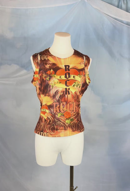 The Flaming Heart Rock Top