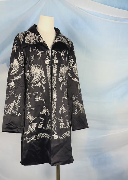 The Black & White Silk Coat